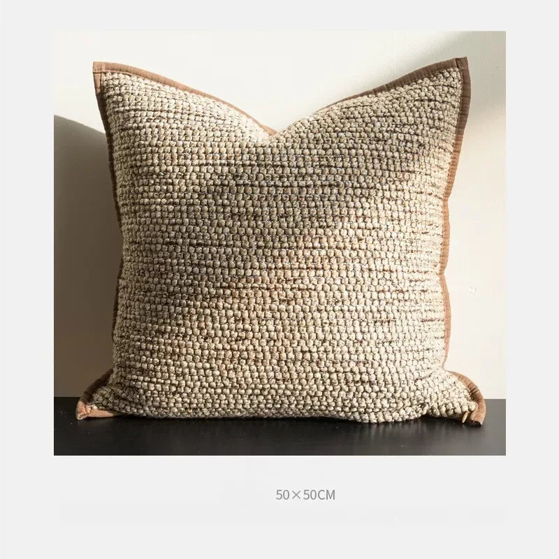 Brown Woven Throw Pillow Cover 12×20 / 20×20 Inch – Modern Luxe Décor - DSARD