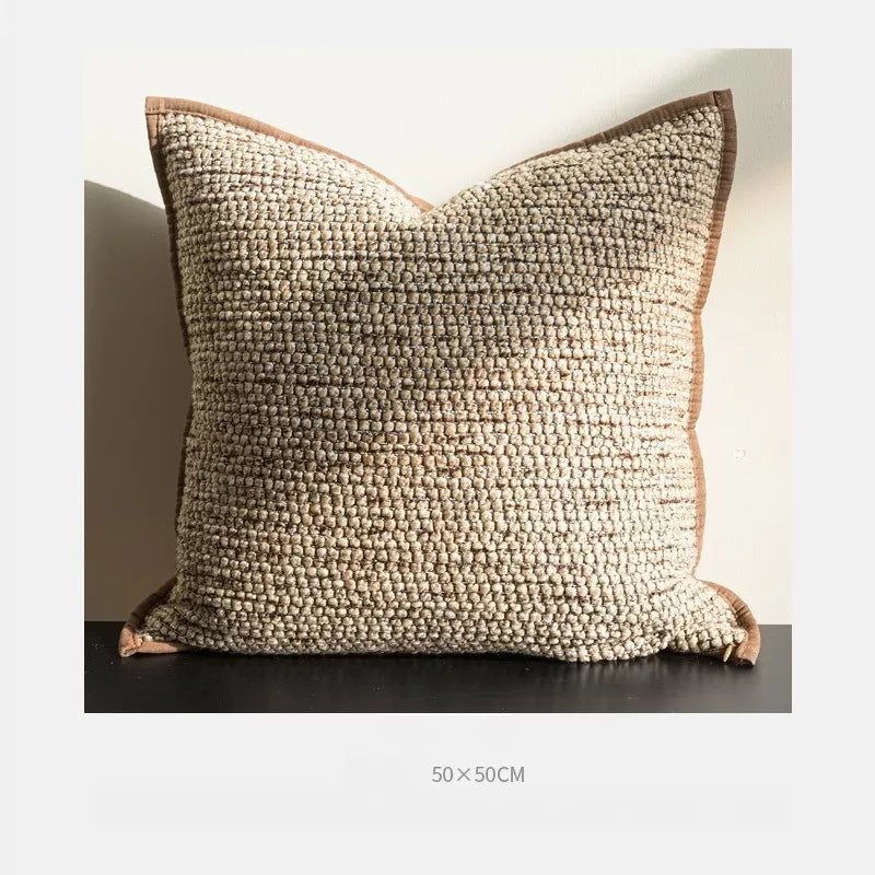 Brown Woven Throw Pillow Cover 12×20 / 20×20 Inch – Modern Luxe Décor