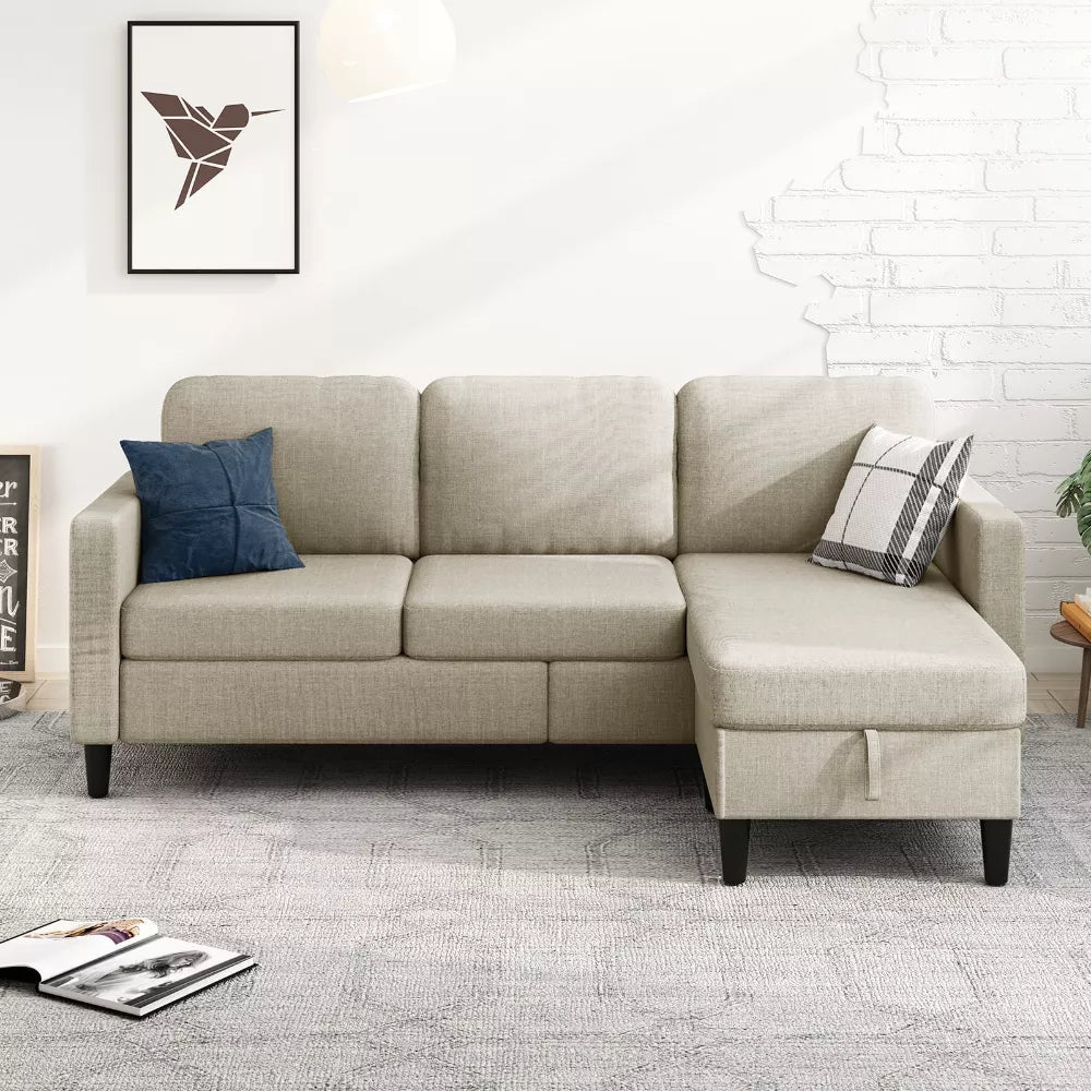 Modular L-Shaped Sectional Sofa with Storage Ottoman – Perfect for Small Spaces - DSARD