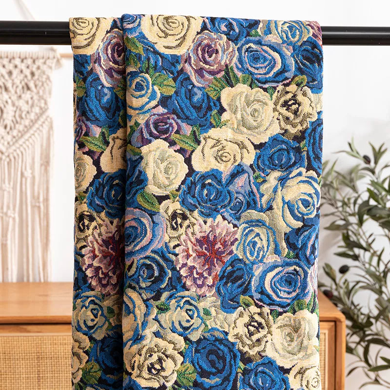 Floral Jacquard Fabric Canvas – 59″x39″ DIY Upholstery & Sewing Cloth