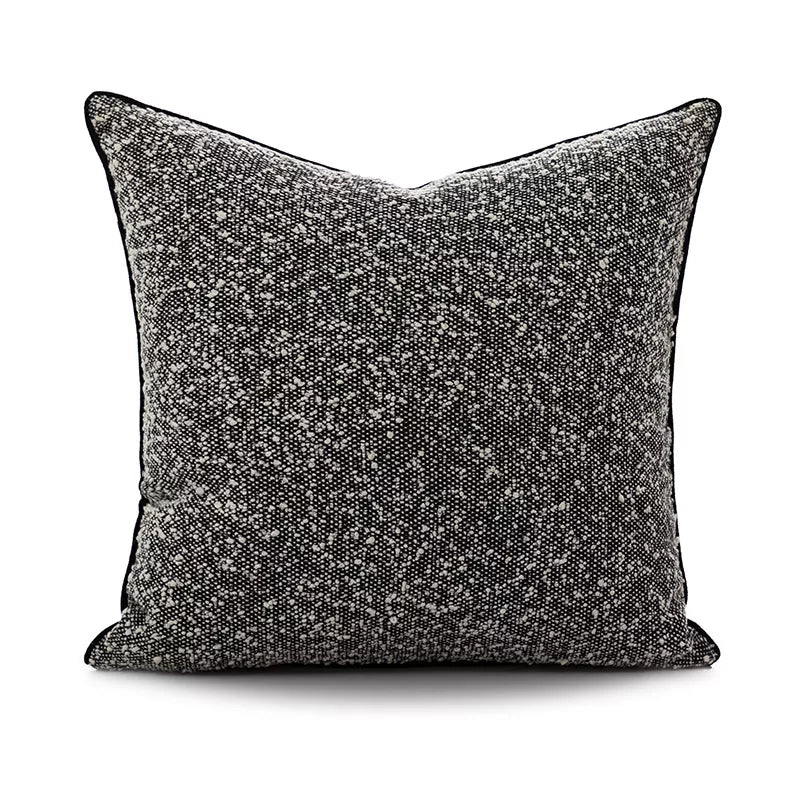 Modern Geometric Black and White Chenille Cushion Cover