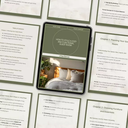 How to Style a Cozy and Functional Guest Room | Guest Room Decor Guide, Cozy Home Styling eBook, Small Space Decorating Tips, AI Design Tools