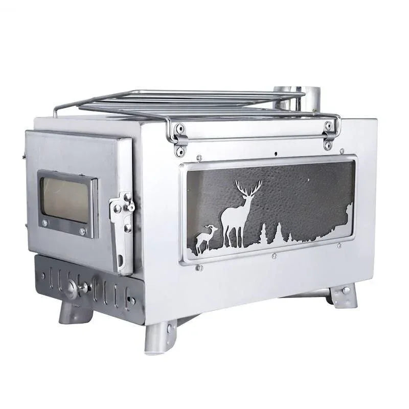 DSARD Portable Stainless Steel Fire Wood Stove for Camping, Cooking, and Heating - DSARD