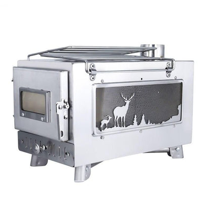 DSARD Portable Stainless Steel Fire Wood Stove for Camping, Cooking, and Heating