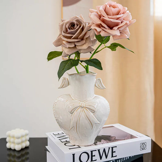 Retro Ceramic Vase for Pampas Grass & Dried Flower Tabletop Decor