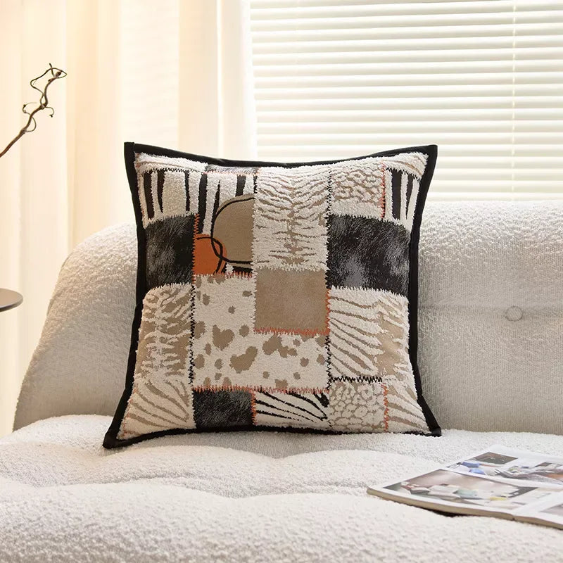 Elegant 18×18″ Line Splicing Throw Pillow Cover – Modern Decorative Cushion Case - DSARD
