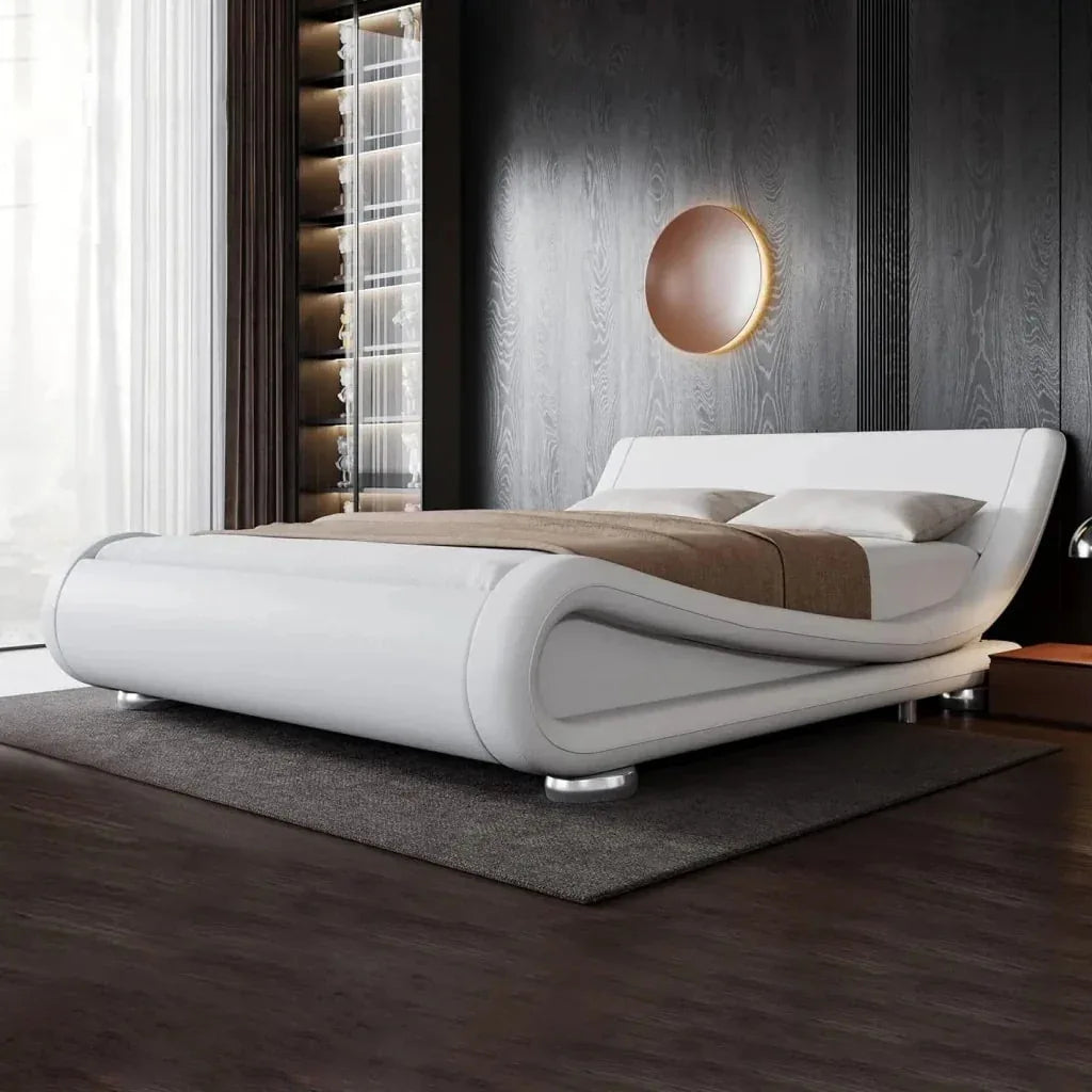 Adjustable Ergonomic Sled Bed Frame with Modern Padded Platform - DSARD - DSARD