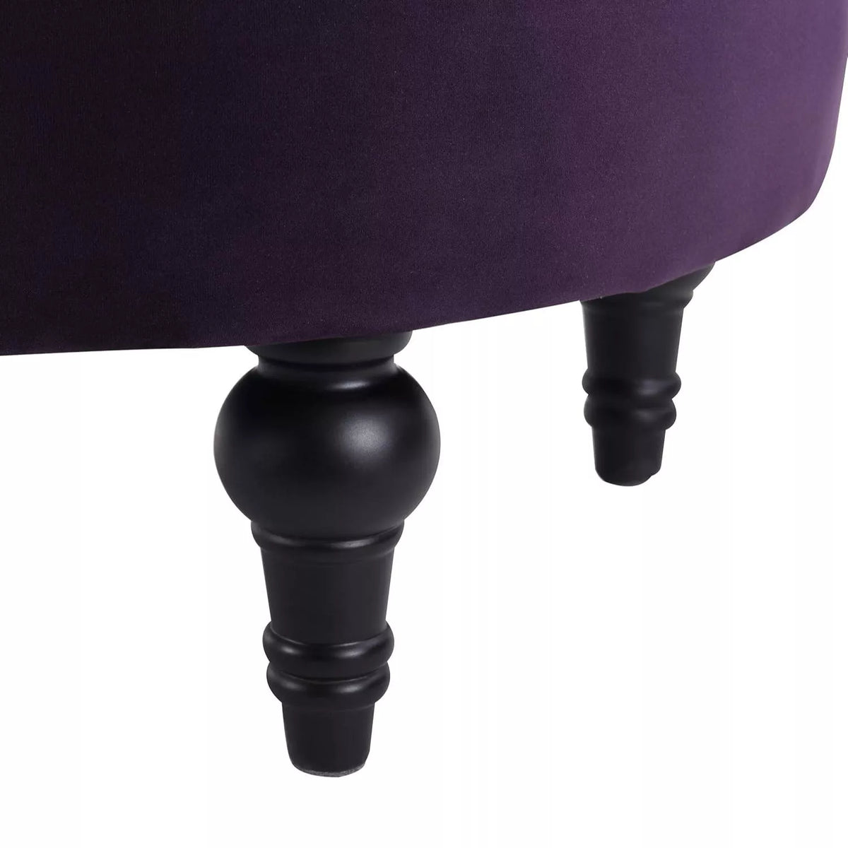 Lux Tufted Round Ottoman with Nailhead Trim, Purple Velvet, 25-Inch - DSARD