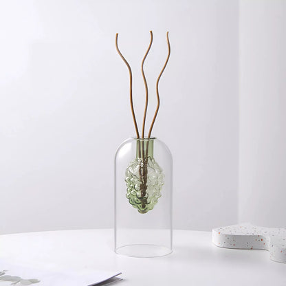 Elegant Double Glass Hydroponic Vase – Minimalist Tabletop Décor