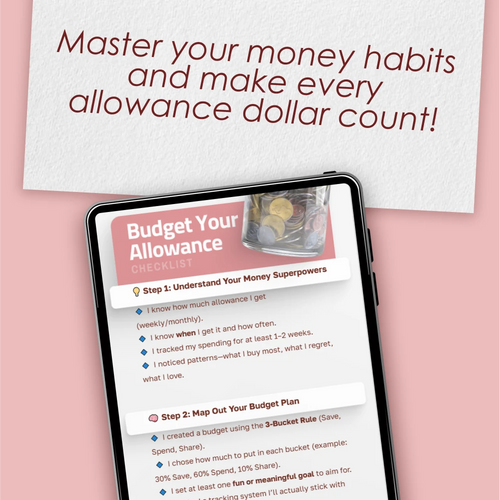 Budget Your Allowance Checklist | Digital Download for Kids & Teens | Learn How Do You Budget Your Allowance | Printable Money Management Tool