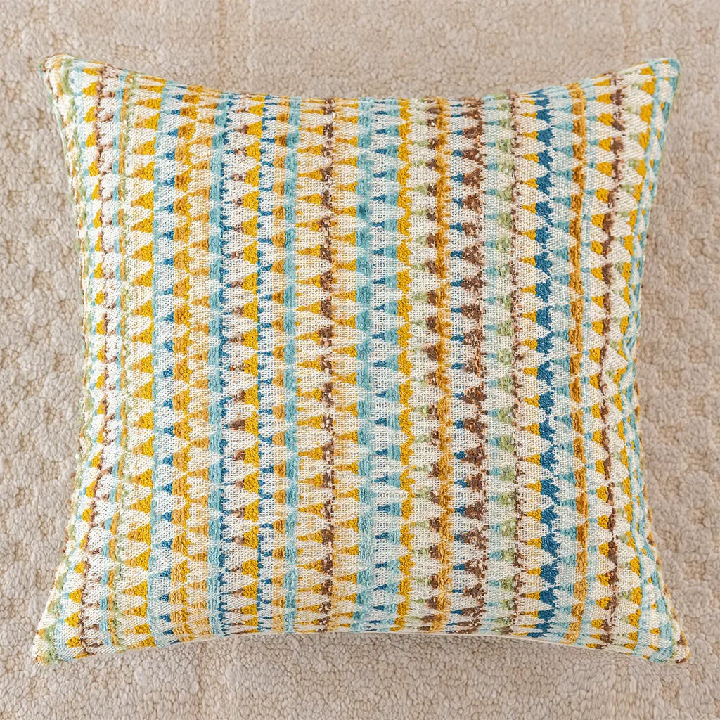Bohemian Plush Throw Pillow Cover 18×18″ – Geometric Stamped Cushion Case - DSARD