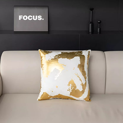 Nordic Luxury Bronzing Plush Decorative Cushion Cover 18×18 Inch