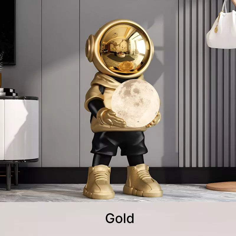 Luxury Astronaut Resin Sculpture with Sound and Light