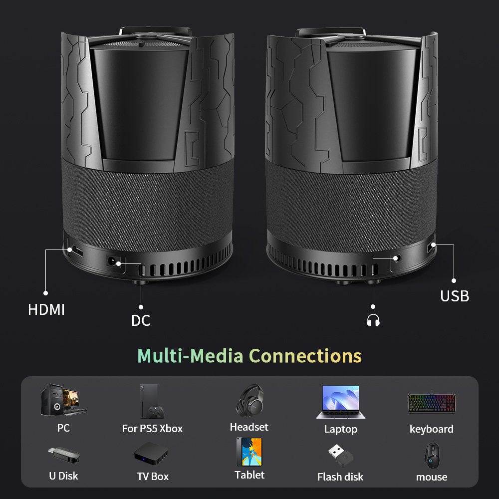 Mini 4K Portable Smart Projector with Auto Focus & Dual-Band WiFi
