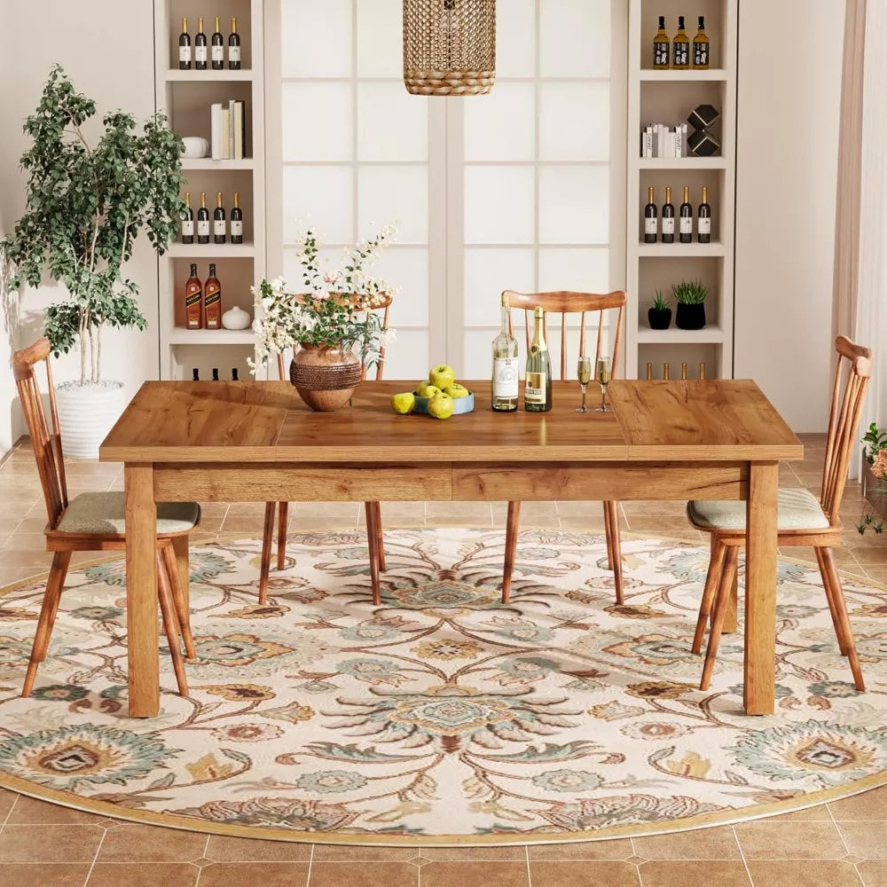 Large Wood Dining Table for 6-8 People - DSARD