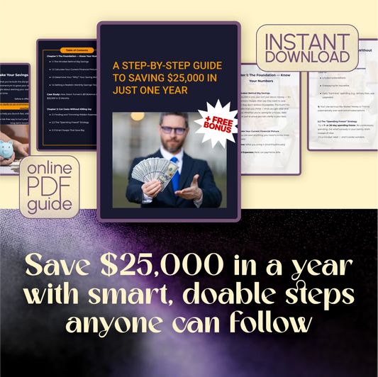 A Step-by-Step Guide to Saving $25,000 in Just One Year | How to Save $25000 in a Year Digital Guide, Budget Planner eBook, Personal Finance Download