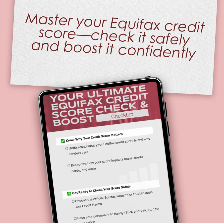 Your Ultimate Equifax Credit Score Check & Boost Checklist | Digital Download | How to Check Equifax Credit Score Guide | Printable PDF