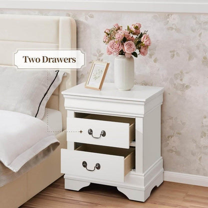 Fully Assembled 2-Drawer Wooden Premium Nightstands Set