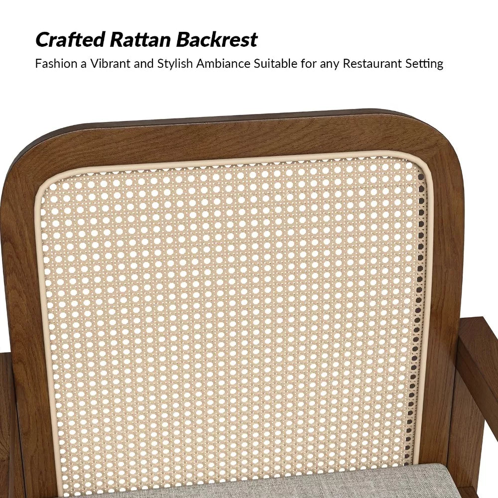 Set of 2 Rattan Dining Chairs with Removable Cushions - DSARD