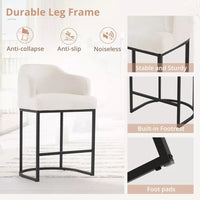 Modern 27″ Counter Height Bar Stools Set of 2 with Curved Backrest and Arms - DSARD