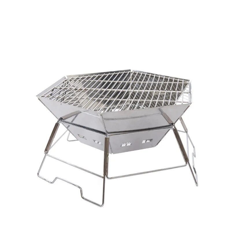 DSARD Portable Stainless Steel Hexagonal BBQ Grill