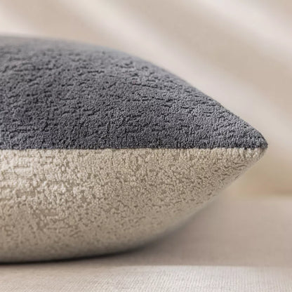 Two-Tone Velvet Pillow Cover 18x18in Reversible Cozy Decorative Cushion