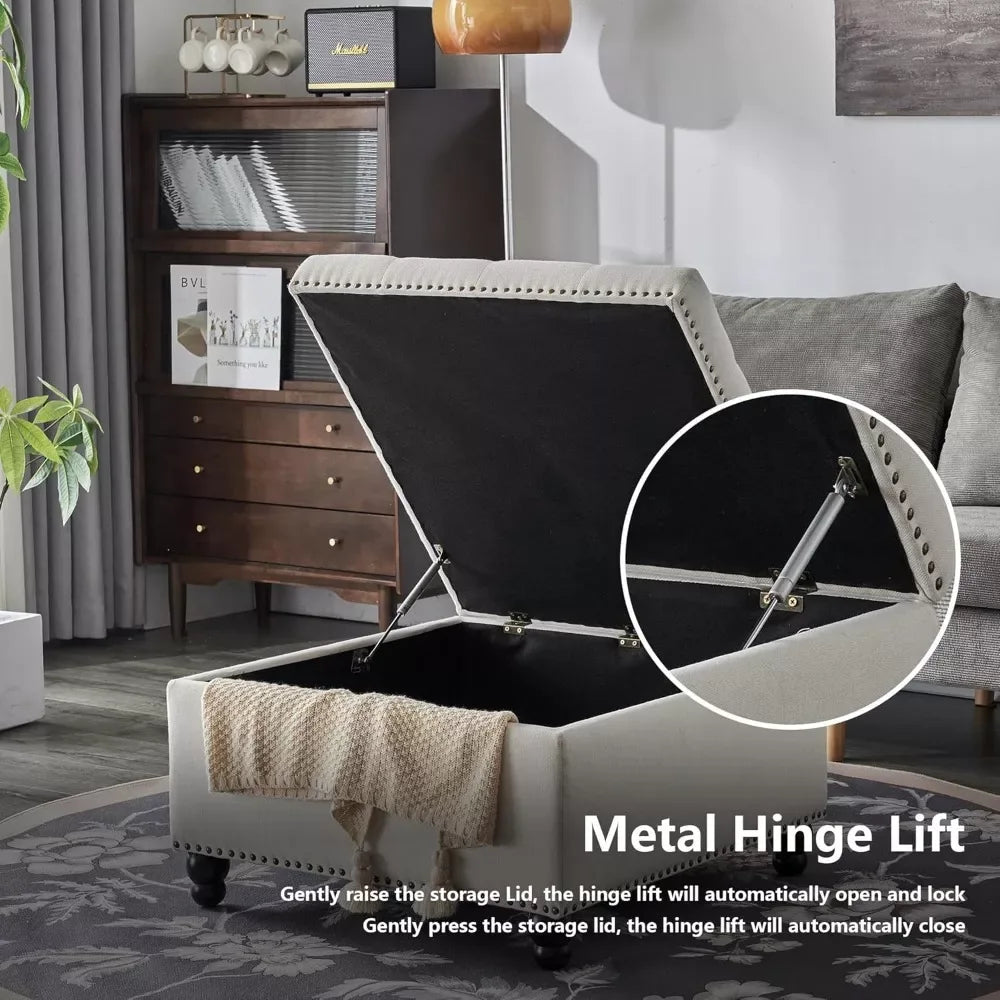 30″ x 30″ Tufted Square Storage Ottoman Bench & Coffee Table - DSARD - DSARD