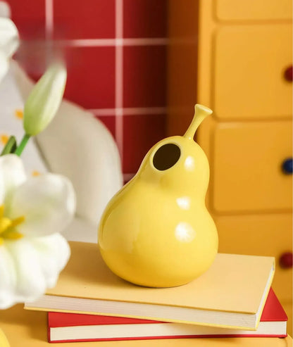 Abstract Art Ceramic Pear Vase for Hydroponic Flower Arrangements