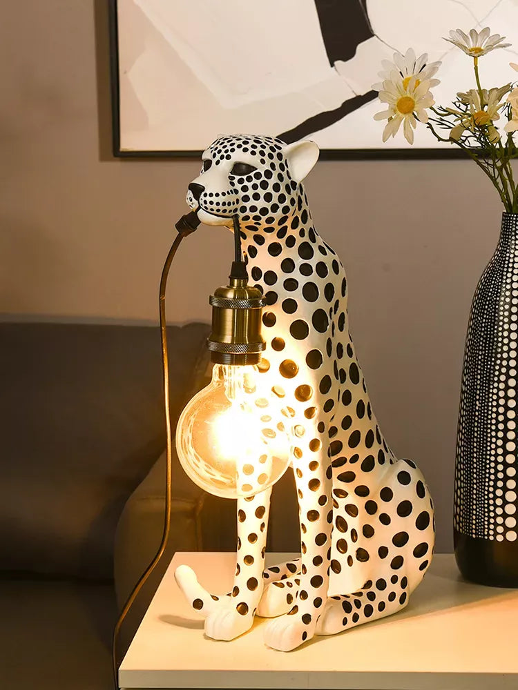Golden Leopard Floor Sculpture