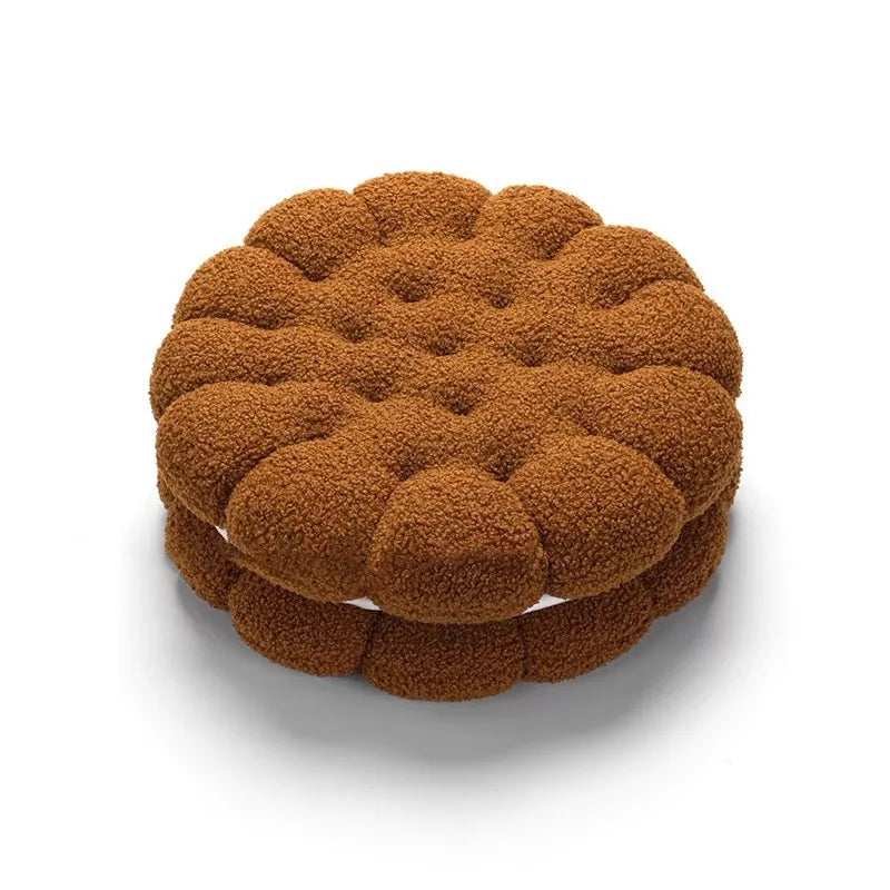 Round Sandwich Biscuit Sofa Pillow – Soft & Comfortable Cushion for Living Room or Bedroom