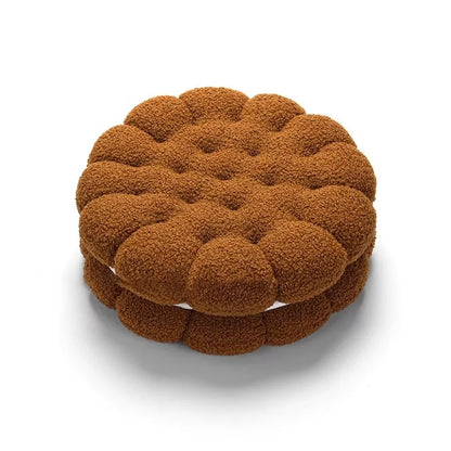 Round Sandwich Biscuit Sofa Pillow – Soft & Comfortable Cushion for Living Room or Bedroom