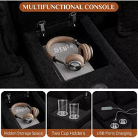 U-Shaped Cloud Sectional Sofa, 124″ Chenille Modular Couch with Storage & USB - DSARD