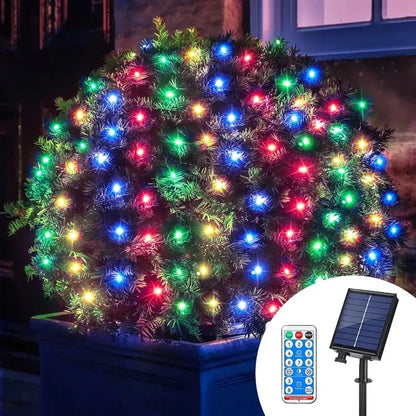 Solar-Powered LED Curtain Lights with Remote Control