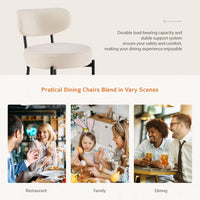 Mid-Century Modern White Upholstered Dining Chairs, Set of 2 - DSARD