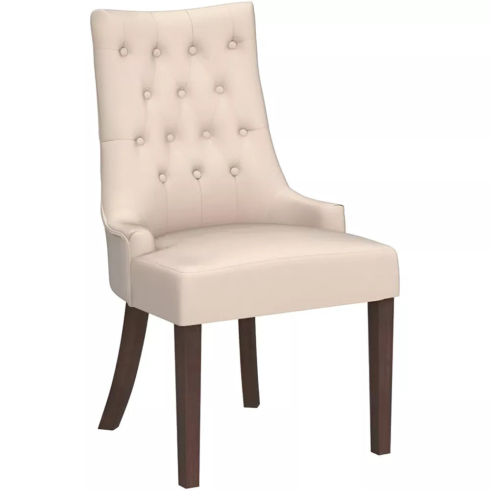 Wingback Upholstered Dining Chairs Set of 2 – Tufted Fabric Accent Chairs - DSARD