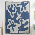 Blue Coral Pattern Blanket Throw – Soft Sofa Cover, Picnic & Outdoor Mat 50″x60″ - DSARD