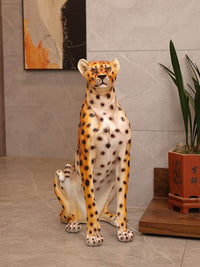 Luxury Leopard Statue Home Decor