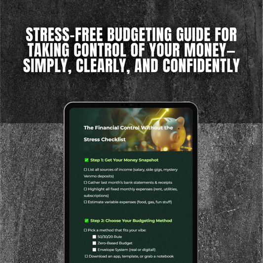 The Financial Control Without the Stress Checklist | Budget Planning Guide | How to Set Up a Budget Plan Printable
