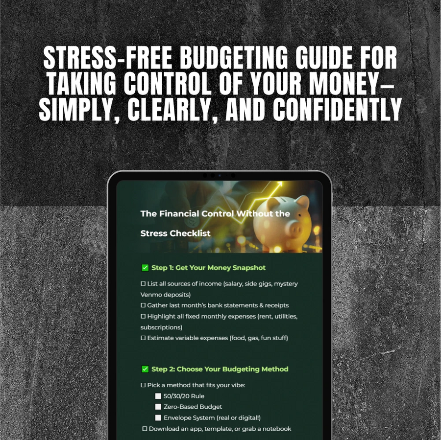 The Financial Control Without the Stress Checklist | Budget Planning Guide | How to Set Up a Budget Plan Printable