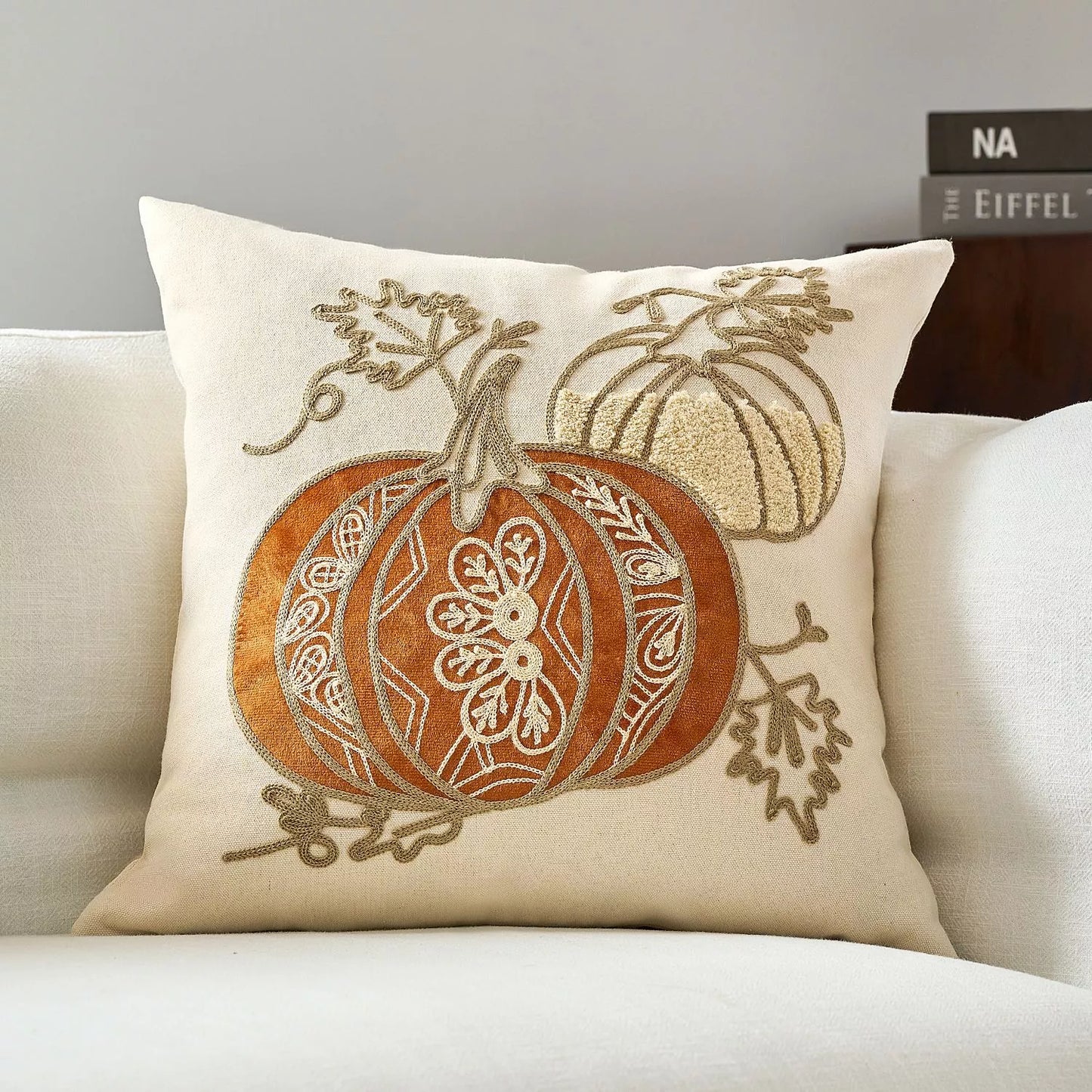 Pumpkin & Maple Leaf Throw Pillow Covers – Festive Cushion Cases
