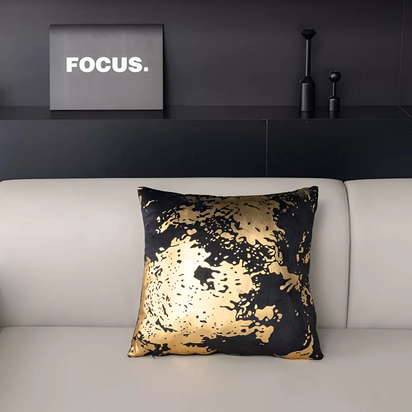 Nordic Luxury Bronzing Plush Decorative Cushion Cover 18×18 Inch