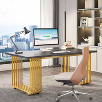 70″ Modern Executive Desk with Gold Metal Legs - DSARD - DSARD