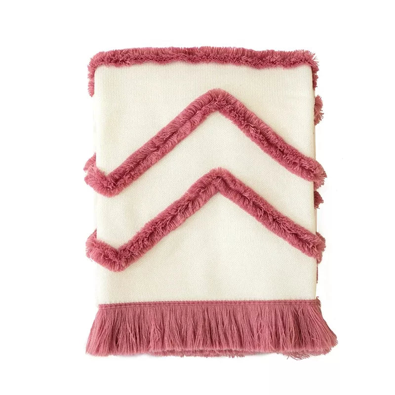 Soft Knit Tassel Throw Blanket