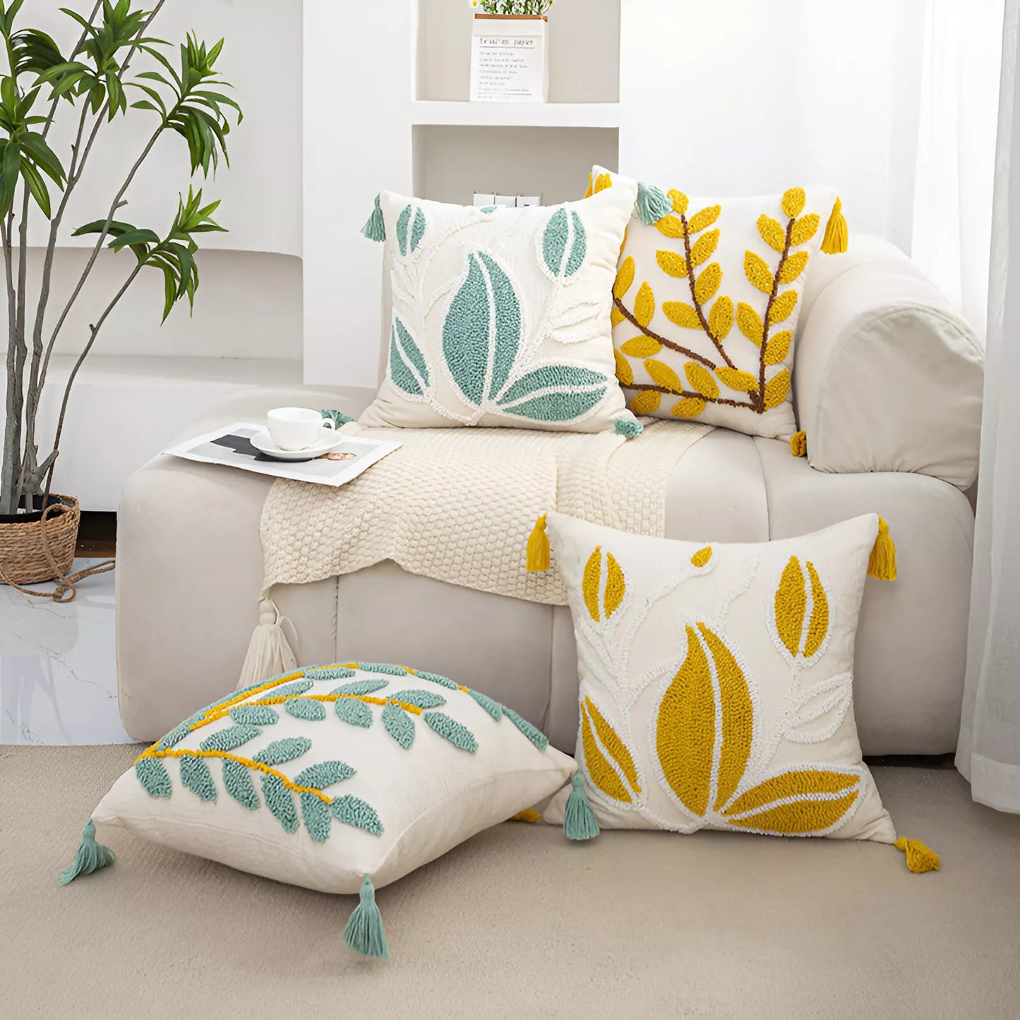 Bohemian Moroccan Leaf Velvet Pillowcase – Stylish Home Decor