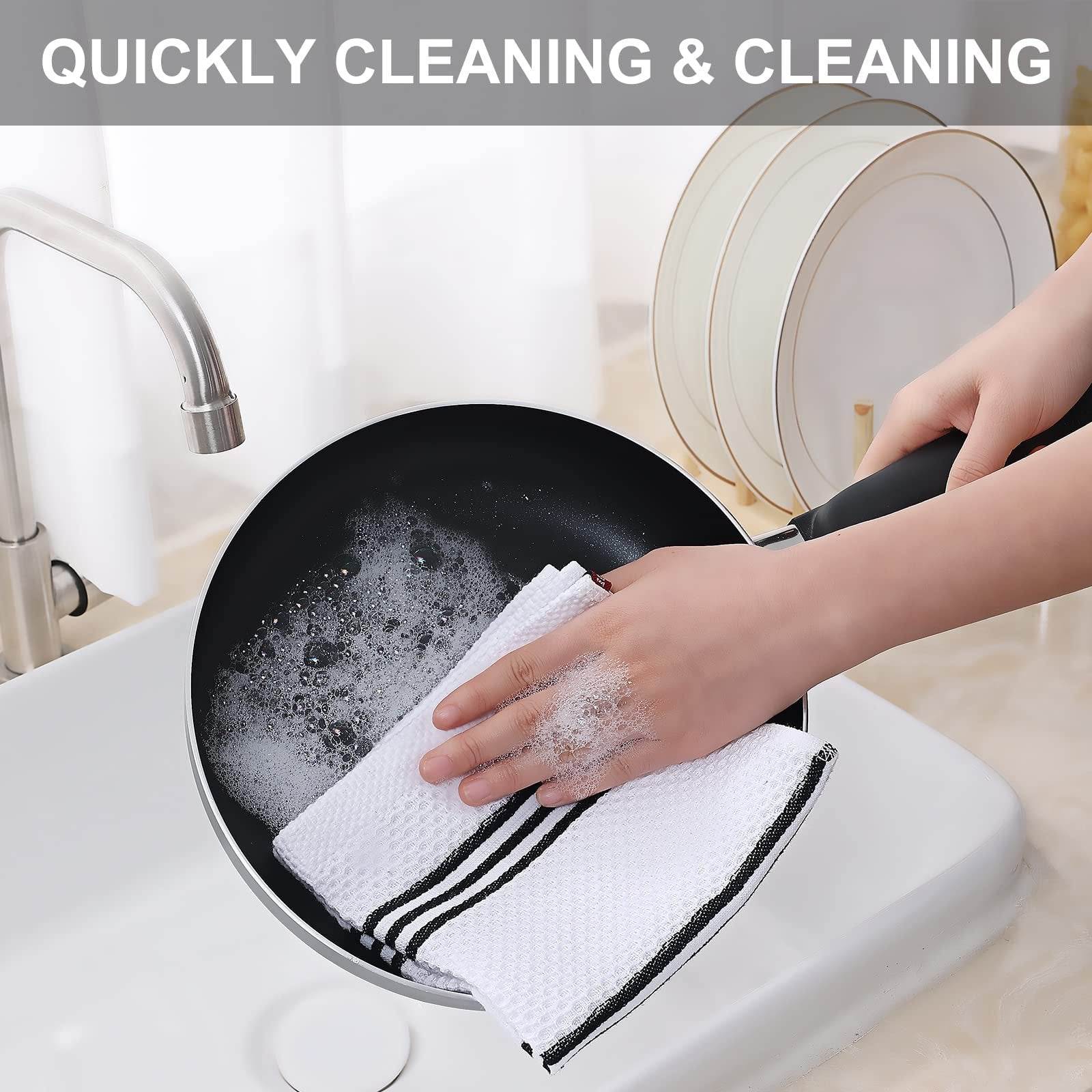 Super Soft Waffle Weave Cotton Dish Towels – Ultra-Absorbent & Quick Dry