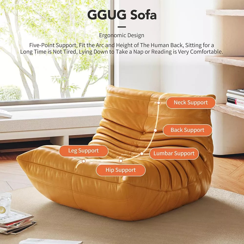 Mid-Century Modern Floor Lounge Chair – Soft Fabric Accent Seat for Home & Office - DSARD