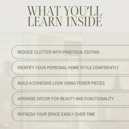 How to Build a Capsule Decor Style for Your Home | Capsule Decor Ebook | Minimalist Home Styling Guide | Interior Design Digital Download