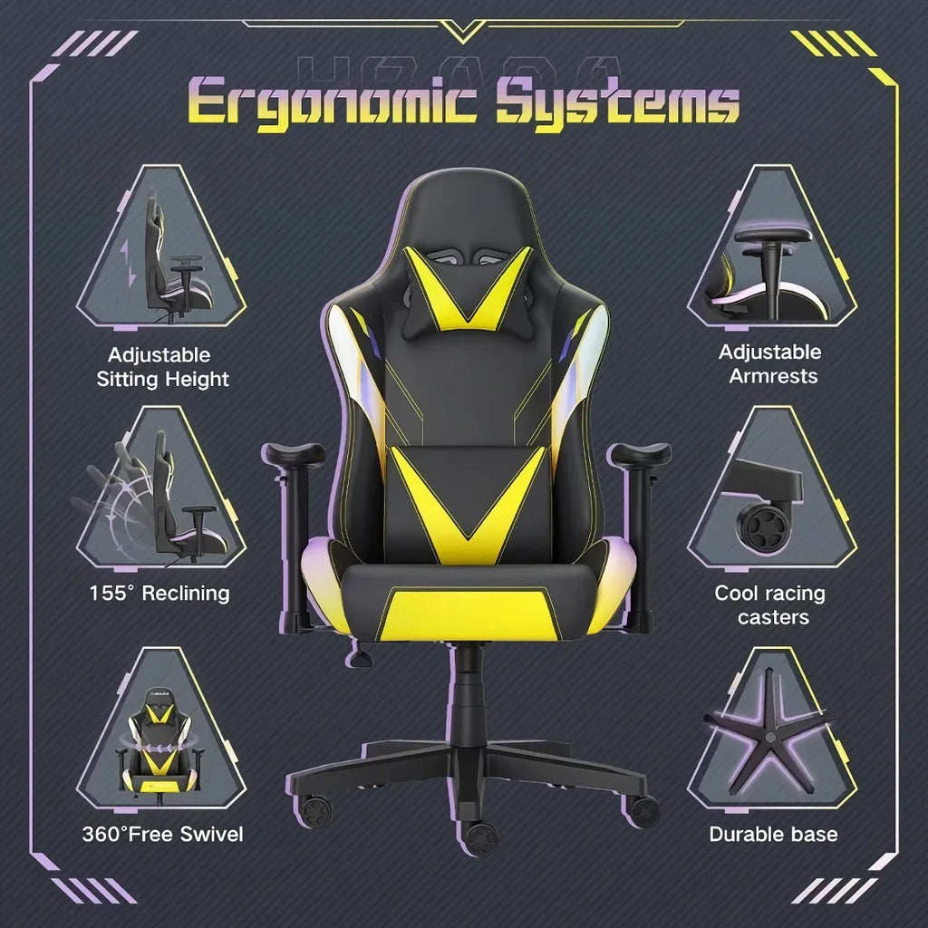 Ergonomic Gaming Chair with Adjustable Armrest and Lumbar Support - DSARD - DSARD