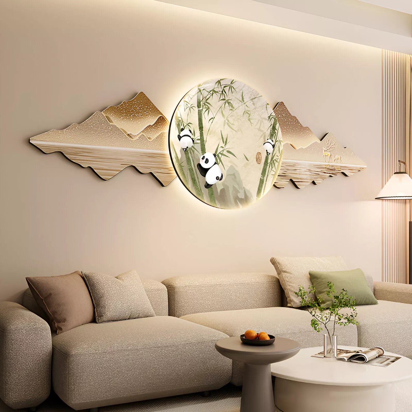 Nordic LED Wall Art – Modern Landscape Lighted Hanging Décor