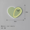 Love-Shaped Wall Lamp with Clock